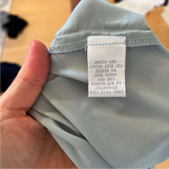 Go Silk Wide Leg and Tank Silk Pant Set in Blue S NWOT - Picture 9 of 13